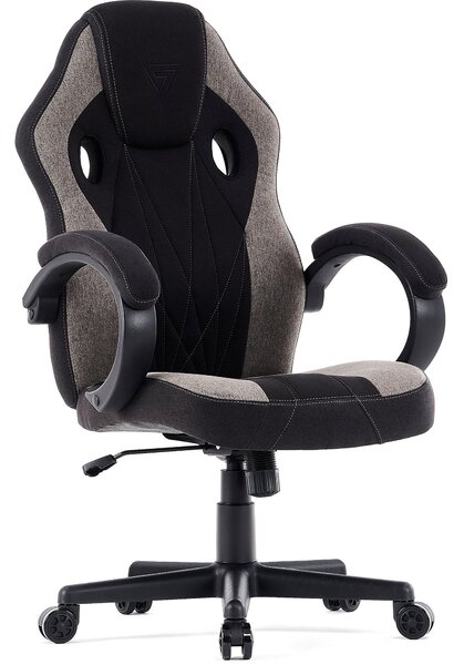 SENSE7 Prism Gaming Chair Tessuto Nero-Grigio - Sedia da ufficio ergonomica Sedia da scrivania per PC Gamer FlowTech™ , schiuma HR, tessuto HDF™