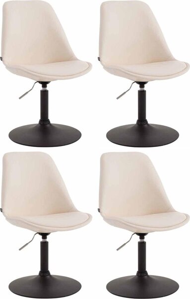 Set di 4 sedie da pranzo in Pelle finta - sedie - design moderno, seduta confortevole. Colore: Crema | Colore base: Nero