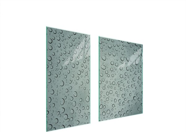 Piastre copri fornelli 2 pezzi 75x52 Copri piano cottura in Vetroceramica tagliere in vetro goccia grigia