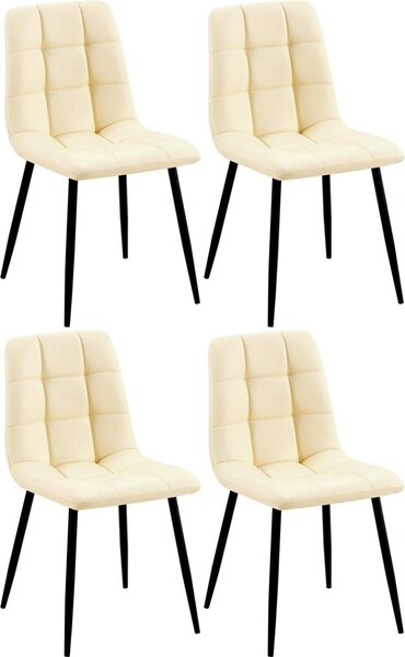 Set di 4 sedie da pranzo - Pelle finta - Design di facile manutenzione | Colore: crema