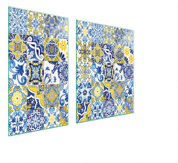 Piastre copri fornelli 2 pezzi 100x52 Copri piano cottura in ceramica tagliere in vetro mosaico colorato