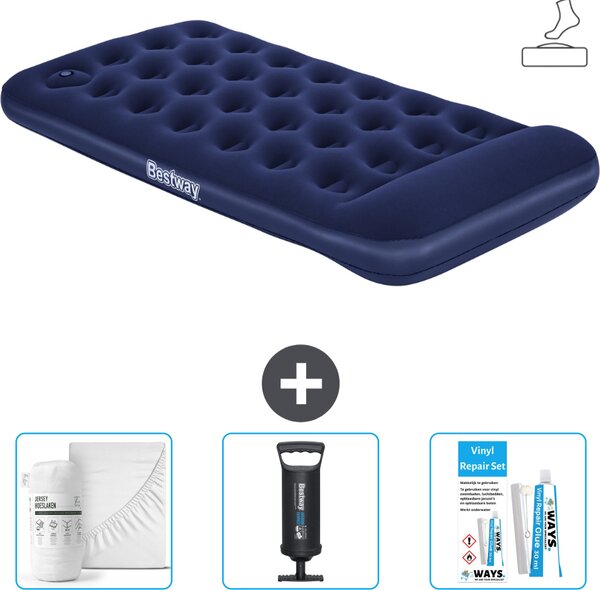 Materasso gonfiabile Bestway - 1 persona - 99 x 188 x 28 cm - Blu - Accessori inclusi