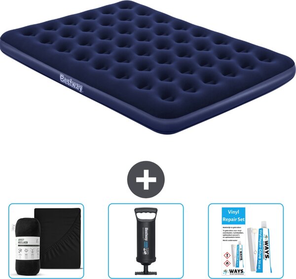 Materasso gonfiabile Bestway - 2 persone - 152 x 203 x 22 cm - Blu - Accessori inclusi