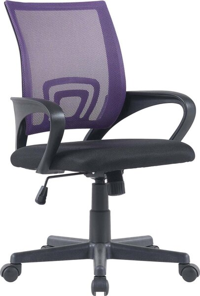 Sedia ergonomica da ufficio Geniús - sedia da ufficio - imbottitura in rete traspirante, seduta regolabile in altezza. Colore: viola