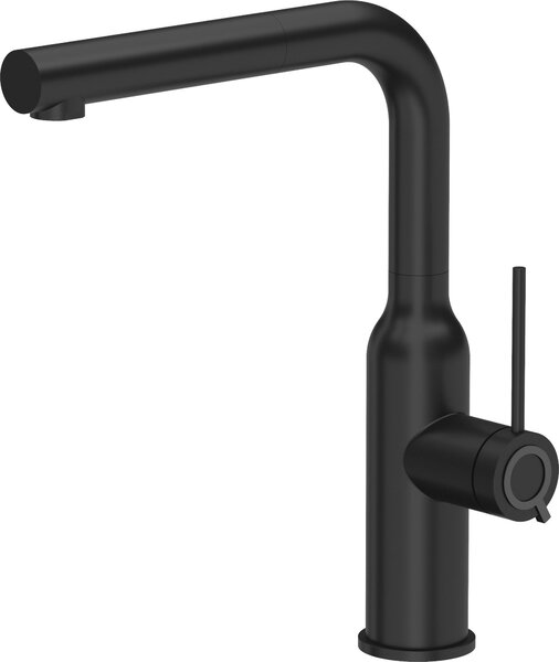 Miscelatore da cucina QUADRON ANGELINA Q LINE SteelQ, miscelatore 360°, miscelatore da cucina in acciaio inox, colore: nero, altezza: 31 cm, rubinetto da cucina