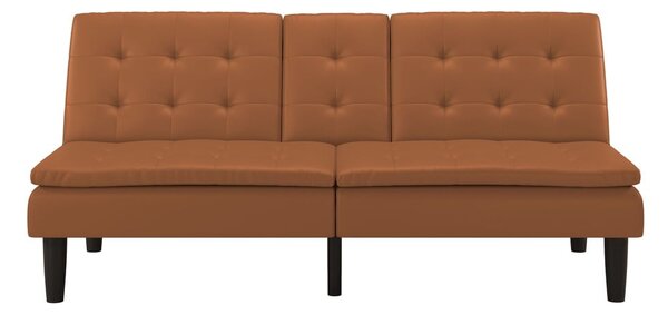 Divano letto in similpelle marrone cognac 191 cm Maine - Støraa