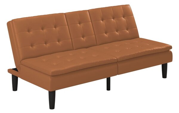 Divano letto in similpelle marrone cognac 191 cm Maine - Støraa