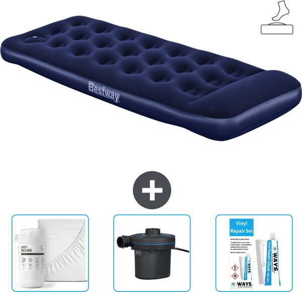 Materasso gonfiabile Bestway - 1 persona - 76 x 185 x 28 cm - Blu - Accessori inclusi