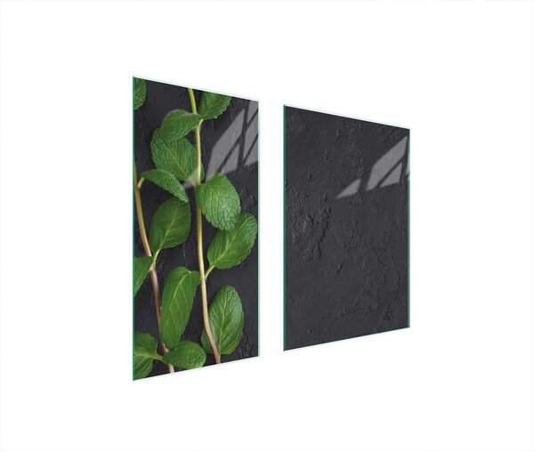 Piastre copri fornelli 2 pezzi 75x52 Copri piano cottura in Vetroceramica tagliere in vetro ardesia menta