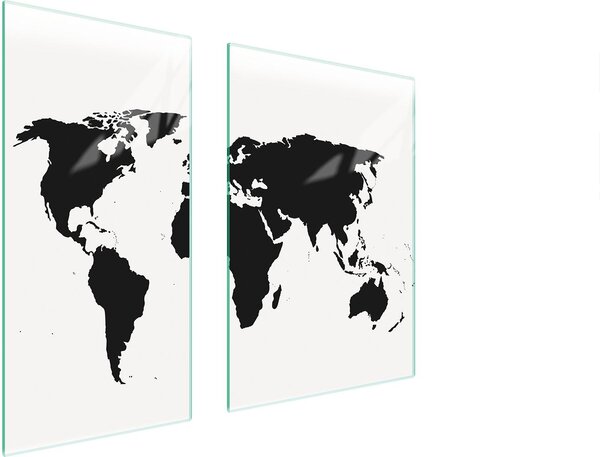 Piastre copri fornelli 2 pezzi 75x52 Copri piano cottura in Vetroceramica tagliere in vetro mappa Europa
