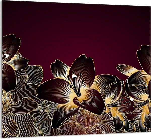 PIATTO DI VETRO PER CUCINA 65x60 Orchidea