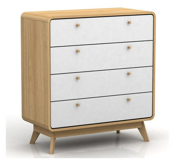 Cassettiera bianca effetto rovere 80x88 cm Caitlin - Støraa