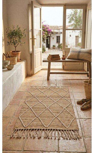 Tappeto di colore naturale in iuta tessuto a mano 60x90 cm Shaila – Yes Everyday