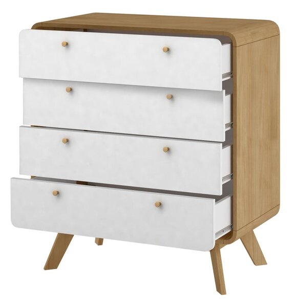 Cassettiera bianca effetto rovere 80x88 cm Caitlin - Støraa