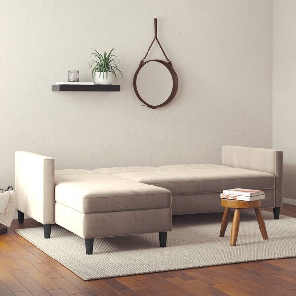 Divano angolare beige in velluto Hartford - Støraa