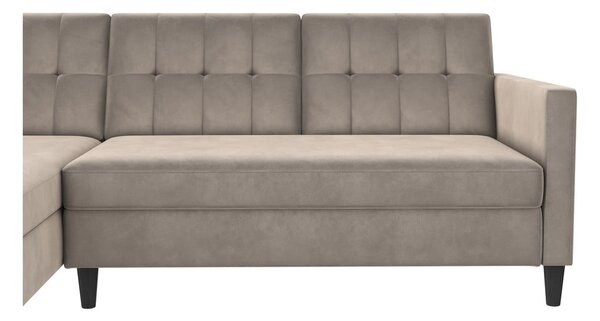 Divano angolare beige in velluto Hartford - Støraa