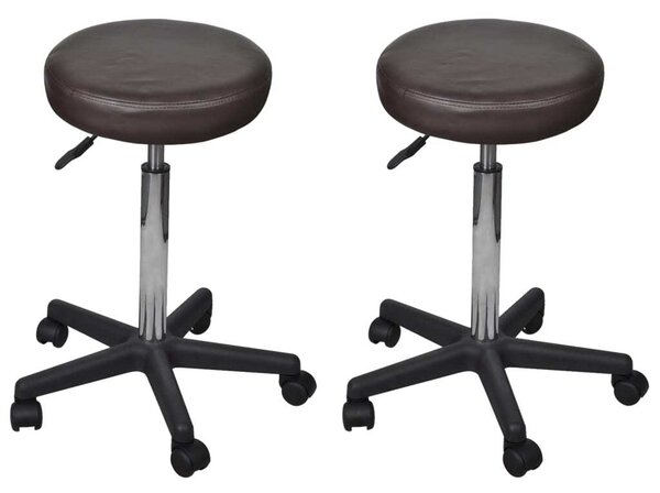VidaXL Sgabello da ufficio 2 pz. Marrone 35,5x84 cm in Pelle finta - Sedia da ufficio - Sedie da ufficio - Sgabello da ufficio - Sgabello Roll