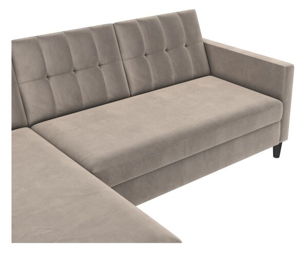 Divano angolare beige in velluto Hartford - Støraa
