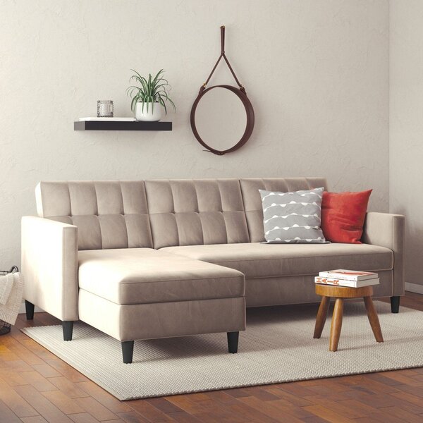 Divano angolare beige in velluto Hartford - Støraa