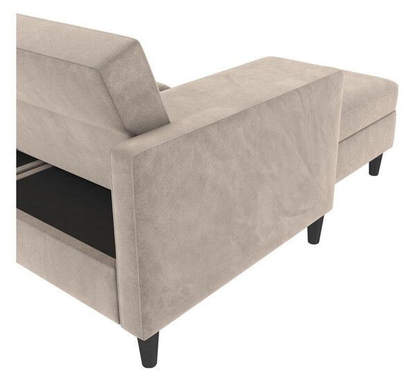 Divano angolare beige in velluto Hartford - Støraa
