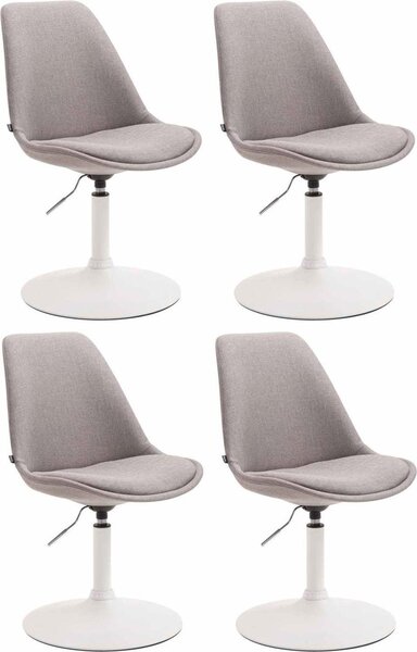 Set di 4 sedie da pranzo - sedie da cucina - design moderno, seduta confortevole | colore: grigio | colore base: bianco