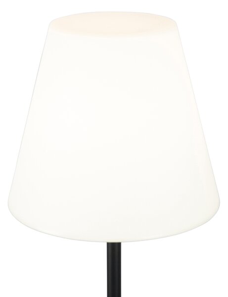 Lampada da terra smart nera con paralume bianco 35 cm IP65 incl. WiFi A60 - Virginia