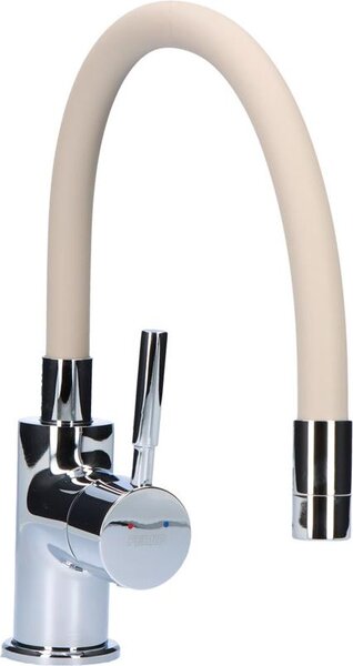 Miscelatore per lavello Miscelatore monocomando flessibile beige Miscelatore in ottone Miscelatore a molla a spirale