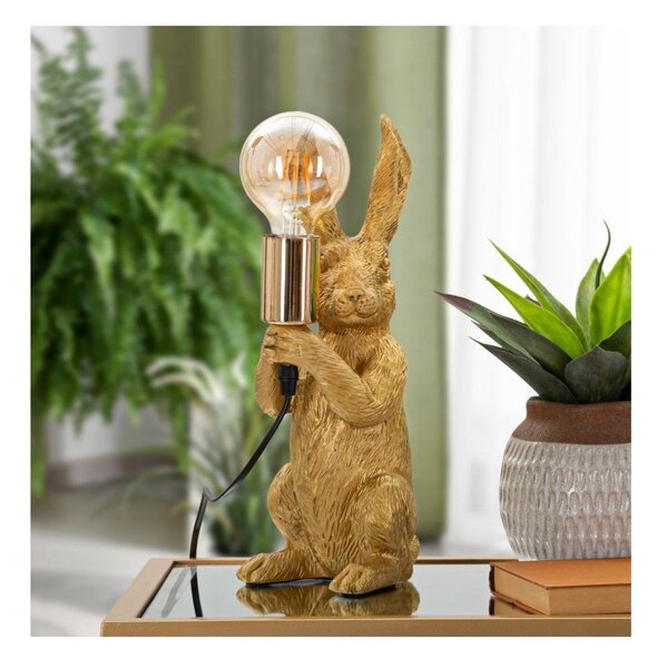 Lampada da tavolo dorata (altezza totale 35,5 cm) Rubbit – Mauro Ferretti