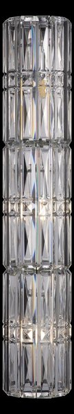 Applique Contemporanea Facet Metallo Cromo 3 Luci Diffusori Vetro