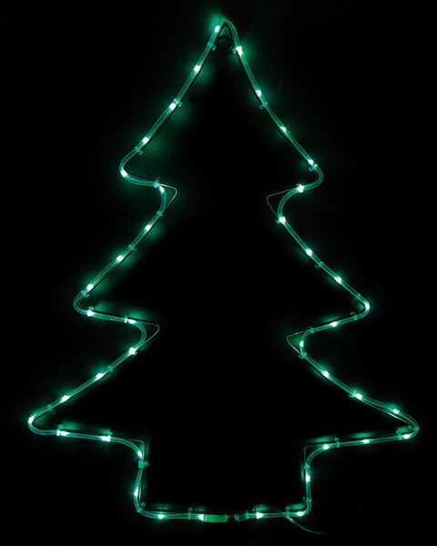 Decorazione insegna luminosa da appendere albero con 40 microled a batteria per uso interno 56x44 cm - Green