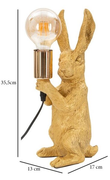 Lampada da tavolo dorata (altezza totale 35,5 cm) Rubbit – Mauro Ferretti