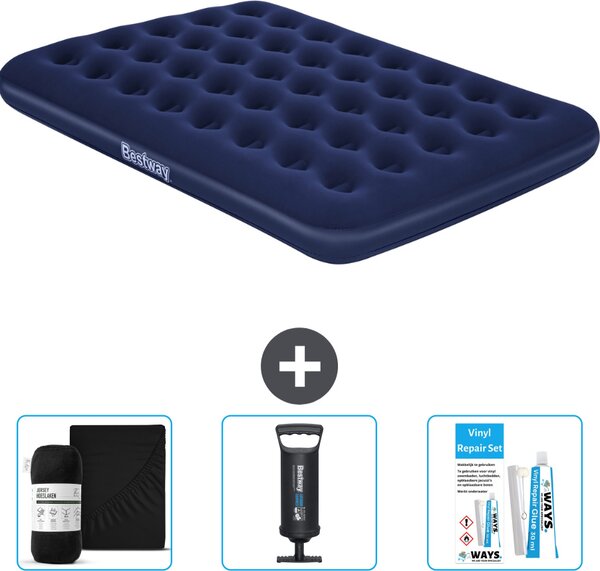 Materasso gonfiabile Bestway - Letto francese - 137 x 191 x 22 cm - Blu - Accessori inclusi