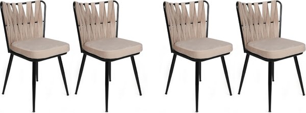 Skye Decor, Kuakl-221 V4, Set di sedie (4 pezzi), Crema, 100% METALLO, 43 x 43 x 82 cm