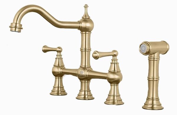 Miscelatore per lavello retro oro spazzolato CHESTERA bocca estraibile
