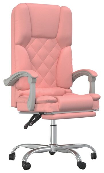 Poltrona da Ufficio Massaggiante Reclinabile rosa in Pelle finta