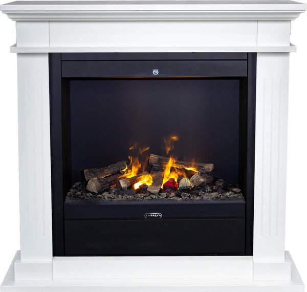 Caminetto a vapore acqueo Xaralyn - Tuniz EAL-HLW - legno bianco - riscaldatore da 1500 watt - con telecomando - caminetto elettrico Opti-Myst - caminetto da incasso incluso - caminetto decorativo