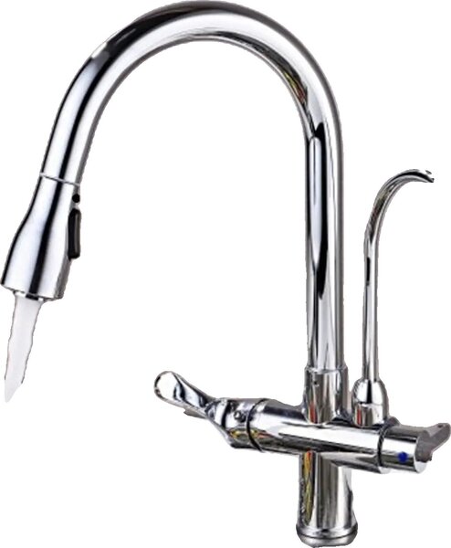 Rubinetto da cucina, altezza 16,1 pollici, stile moderno ed elegante, argento