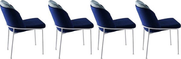Skye Decor, Dore 182 V4, set di sedie (4 pezzi), blu scuro, 100% METALLO, 54 x 55 x 86 cm
