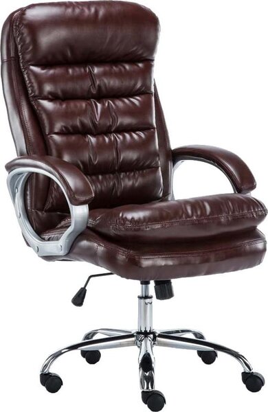 Sedia ergonomica per ufficio - poltrona direzionale - portata 235 kg, lussuosa struttura cromata