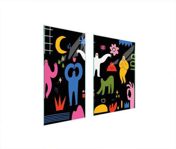 Piastre copri fornelli 2 pezzi 75x52 Vetroceramica copri piano cottura tagliere vetro storia bambino