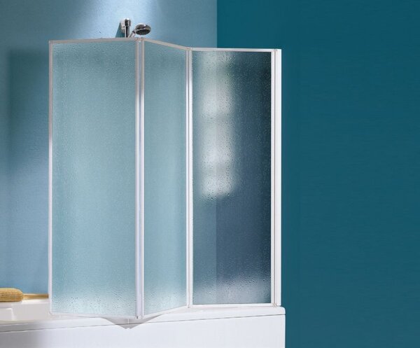 Box doccia per vasca a parete in alluminio a 3 ante