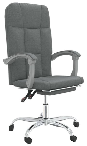 Sedia da ufficio VidaXL con funzione reclinabile, tessuto grigio scuro
