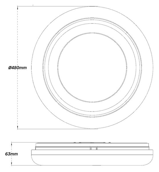 Plafoniera LED Rotonda 60W Ø49 cm Bianco Variabile CCT serie HALO