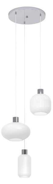 EGLO Lampada a sospensione Dasmina, dimmerabile, Bianco / Opale, Soggiorno / Sala da pranzo, Vetro, Giovanile, Lampada a sospensione
