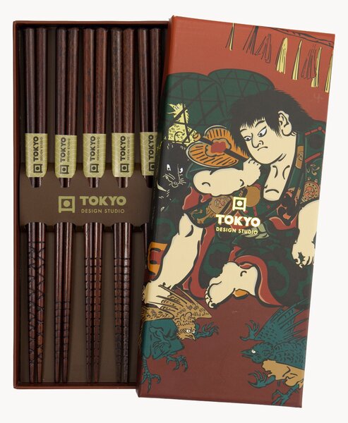 Bacchette in bambù Ukiyoe 5 paia