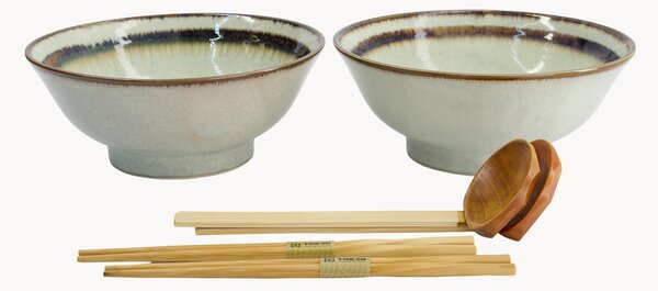 Set di stoviglie da ramen in porcellana Wasabi, 2 persone, set da 6