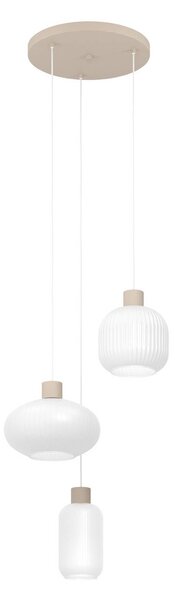 EGLO Lampada a sospensione Dasmina, dimmerabile, Bianco / Opale, Soggiorno / Sala da pranzo, Vetro, Giovanile, Lampada a sospensione