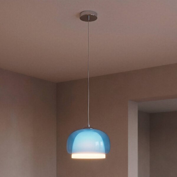 EGLO Lampada a sospensione Belomontejo, dimmerabile, Blu, Soggiorno / Sala da pranzo, Vetro, Giovanile, Lampada a sospensione