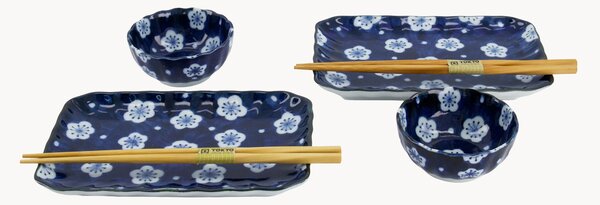 Set di piatti da sushi in porcellana Ume, 2 persone, set da 6