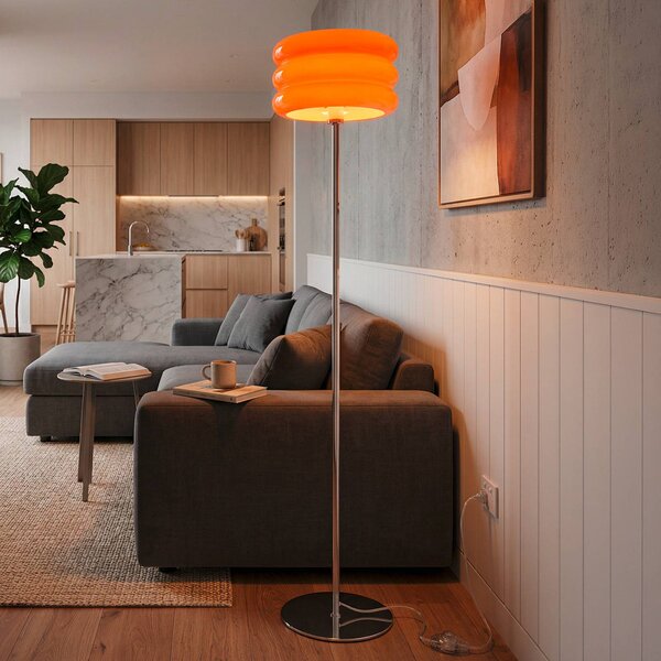 EGLO Lampada da terra Tortora, Giallo / Arancione, Soggiorno / Sala da pranzo, Vetro, Giovanile, Lampada da terra